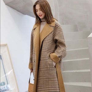 NWT Ariadne - Plaid Double Breasted Coat
